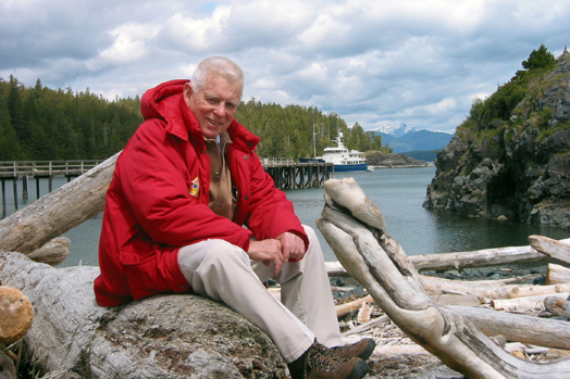 Courtesy of the Comer Science and Education Foundation   Gary Comer on the west coast of Vancouver Island, British Columbia, in 2002.