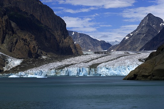 Photo by Gary Comer Water from melting glacier in Greenland.